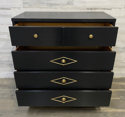Mid Century Black & Gold Dresser