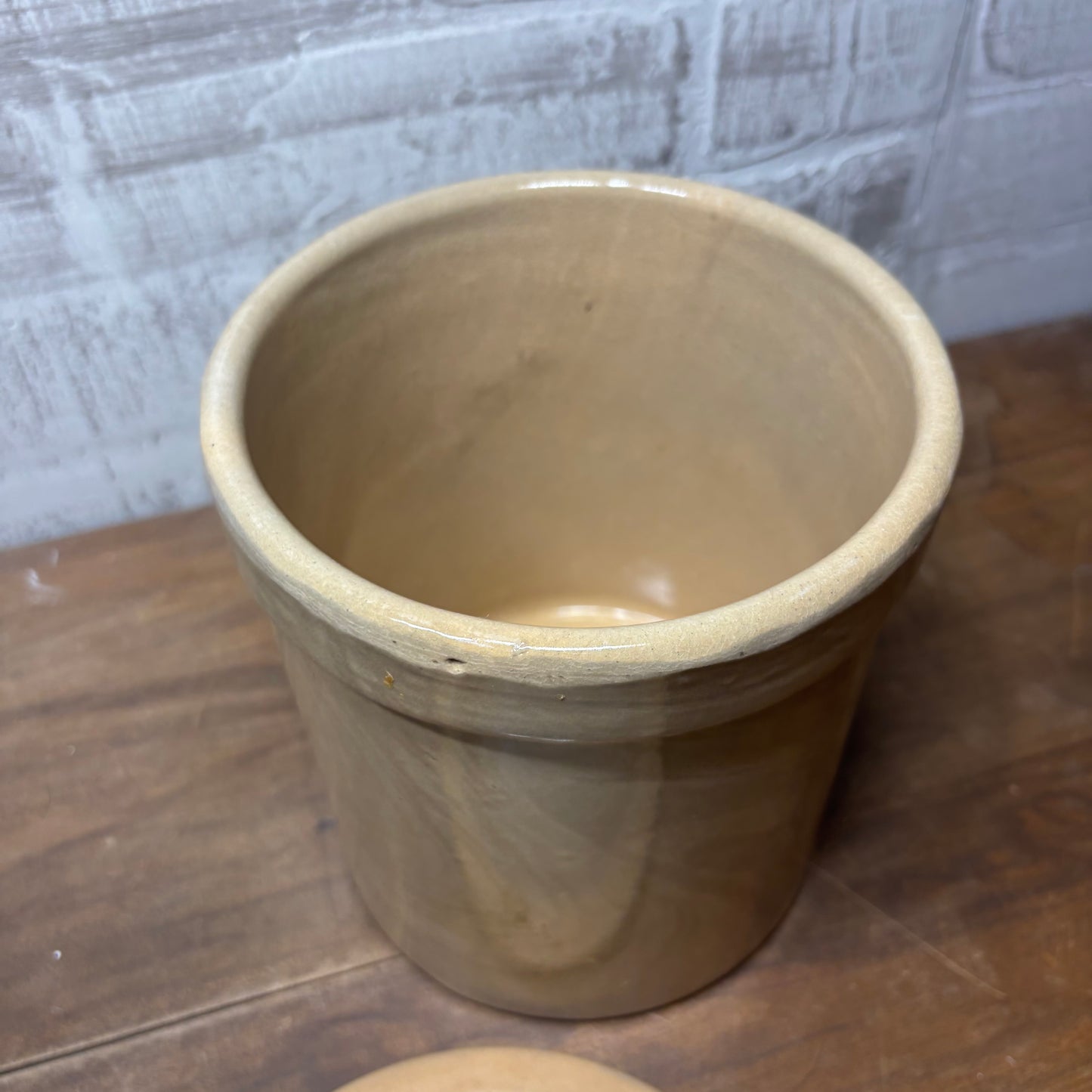 Vintage Stoneware Lidded Crock