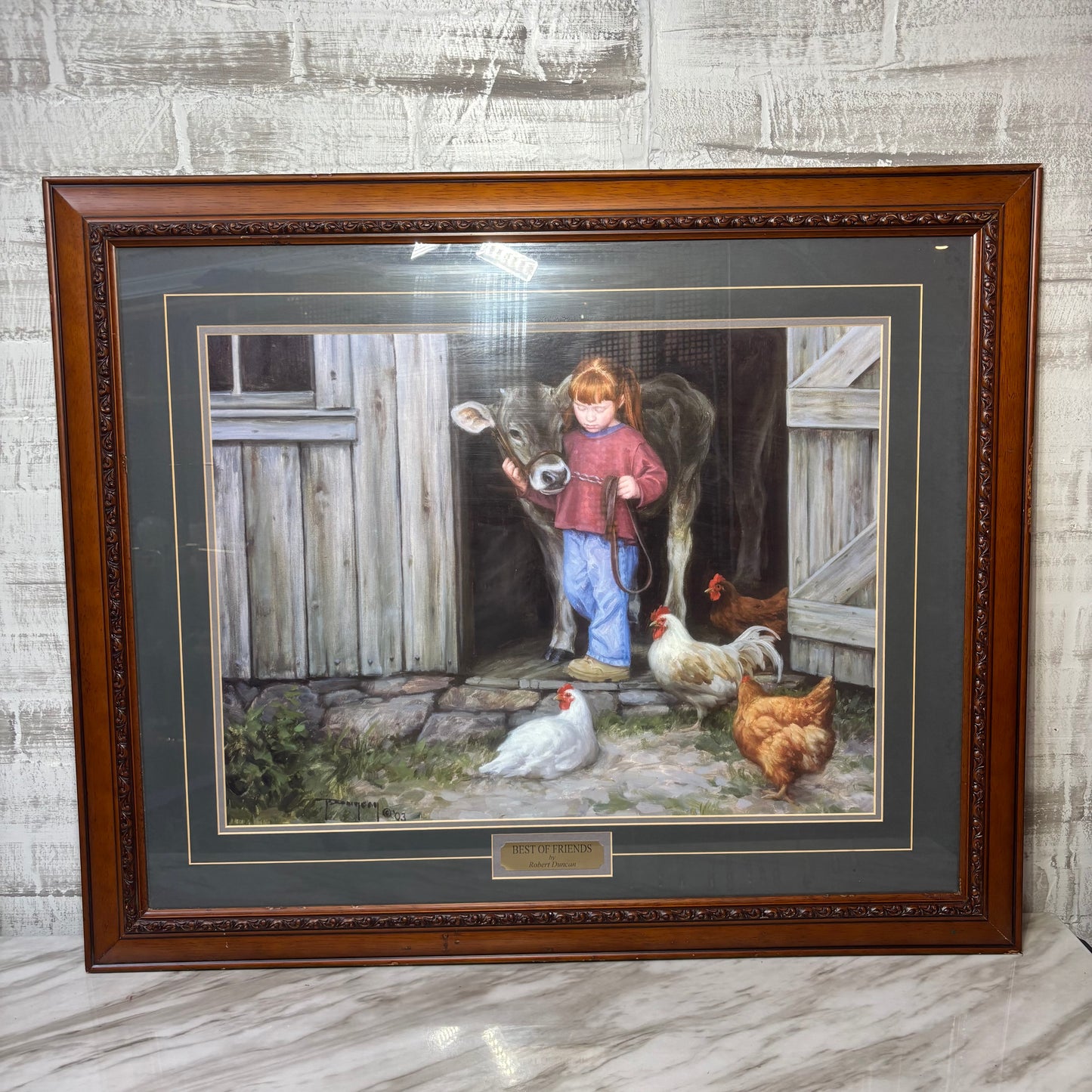 Framed Art Print Titled "Best of Friends" By Robert Duncan