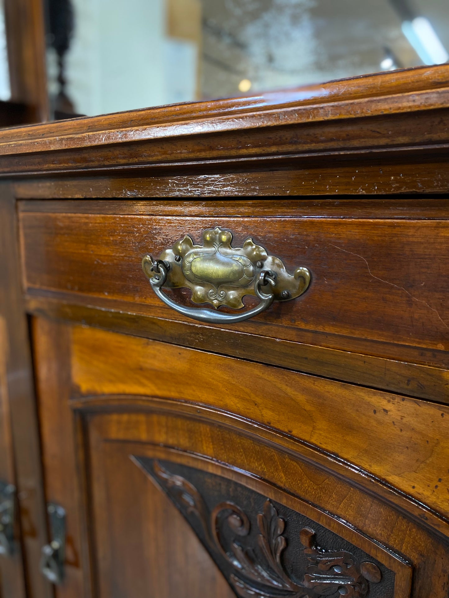 Late Victorian Antique Hutch Buffet