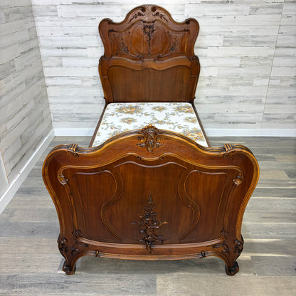 Antique French Carved Twin Bed Frame