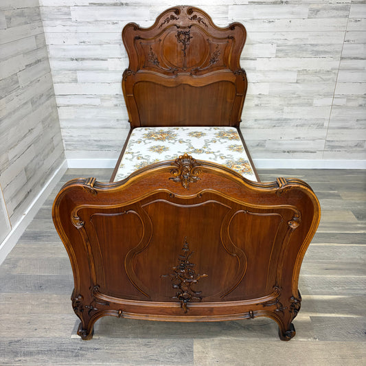 Antique French Carved Twin Bed Frame