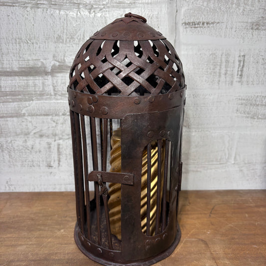 Vintage Metal Bird Cage Candle Holder