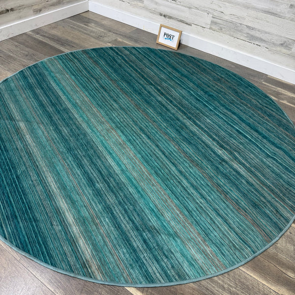 Ruggable Washable Area Rug Round Teal 6’