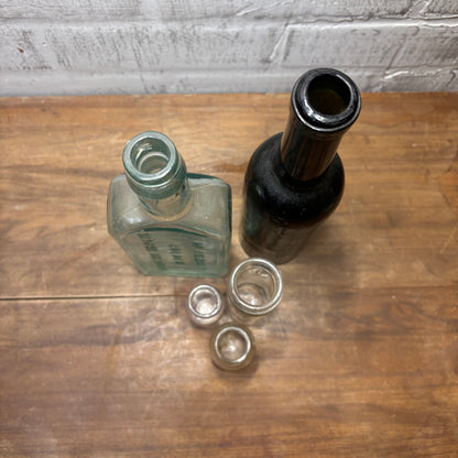 Antique Glass Bottle Set Of 5 #5