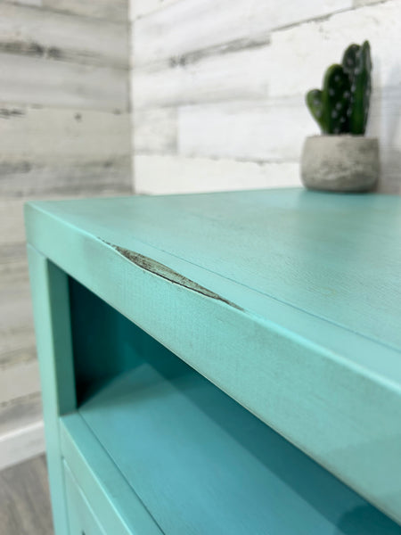 Large Rustic Teal Tv Stand