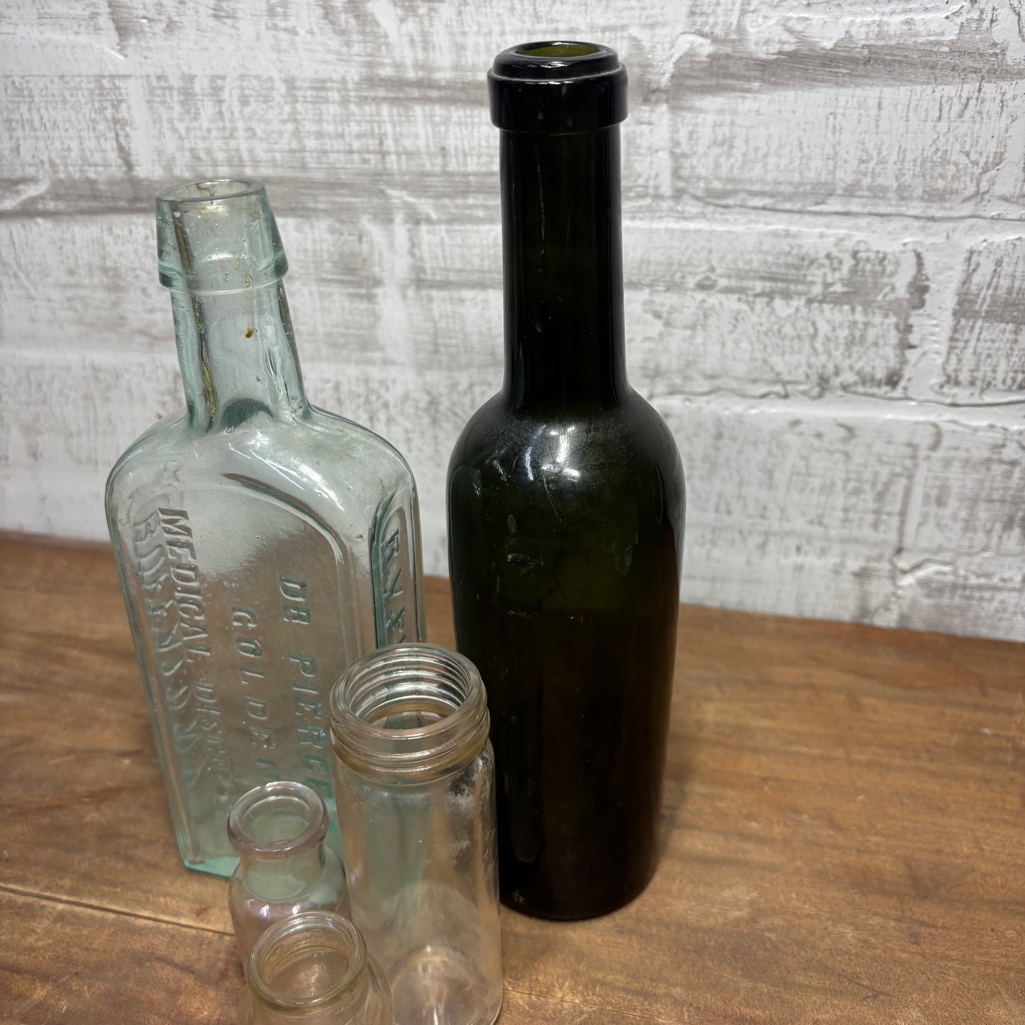 Antique Glass Bottle Set Of 5 #5