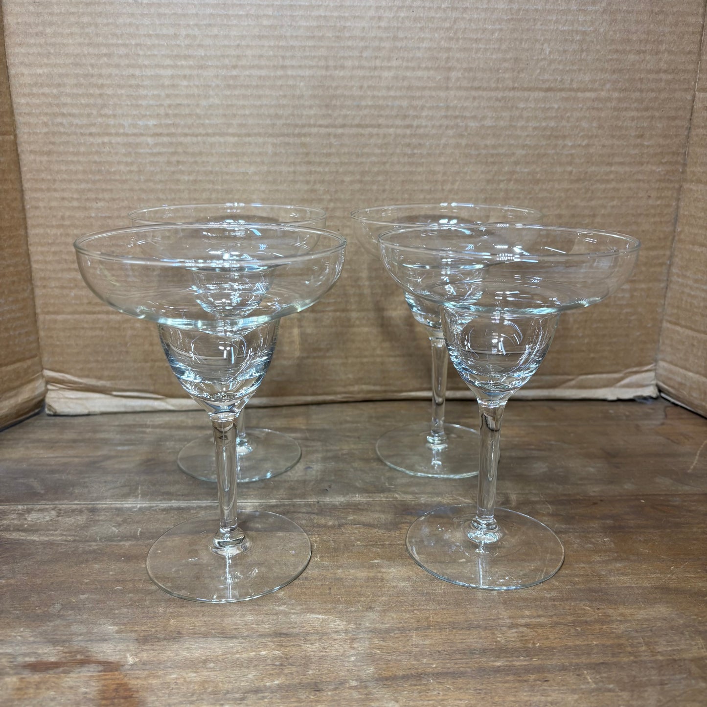 Vintage Handblown Margarita Glasses Set Of 4