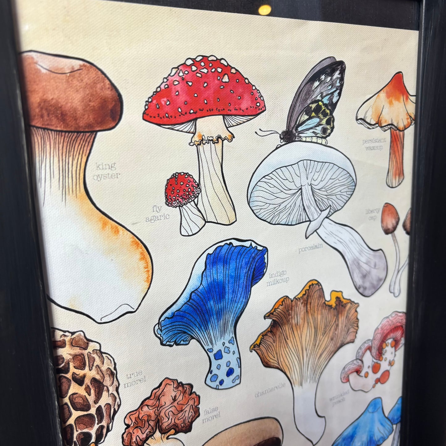 Watercolor Mushroom Canvas Print Framed Art