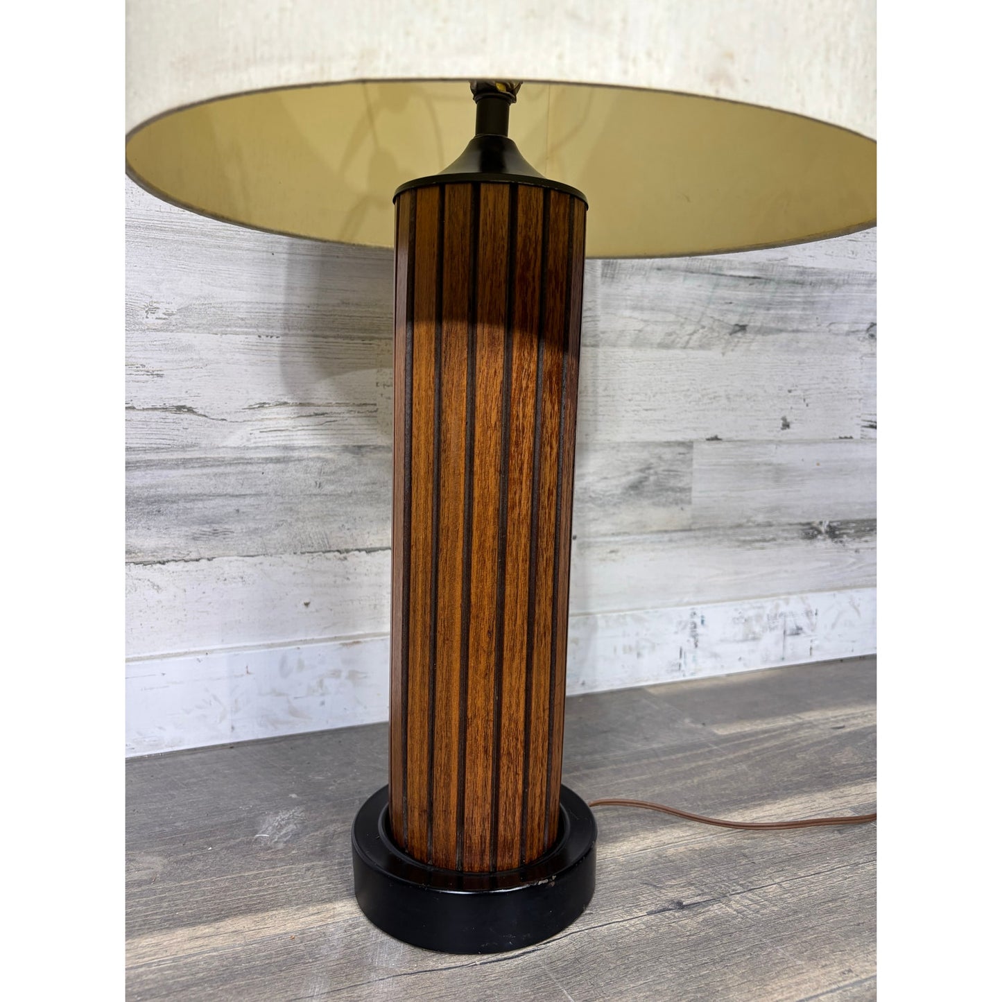 Mid Century Teak Panel Table Lamp