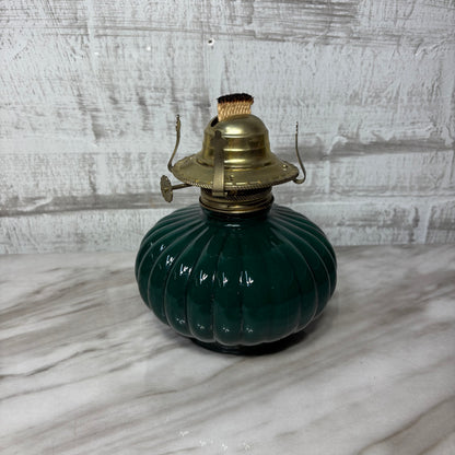 Vintage Lamplight Farms Emerald Green Kerosene Oil Lamp