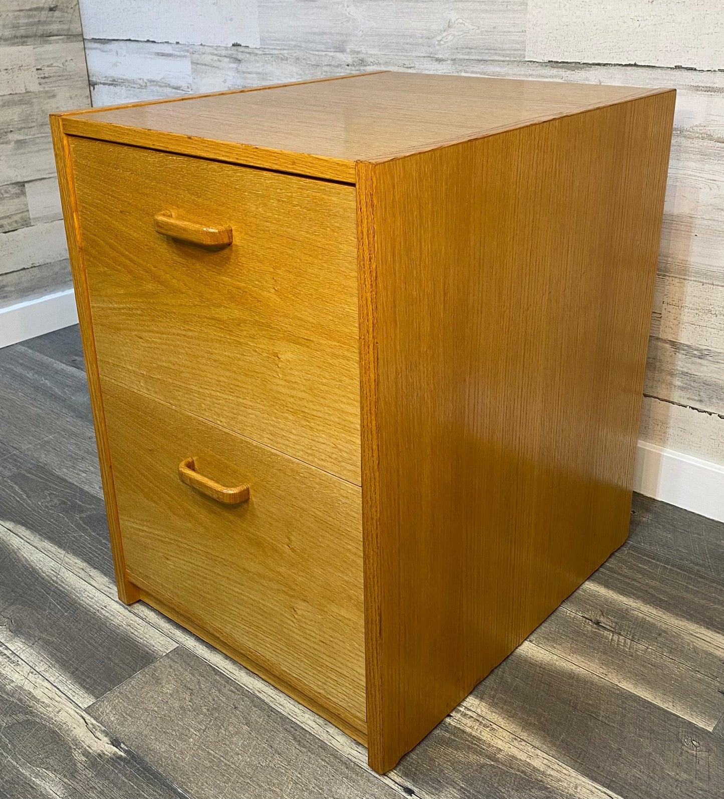 2 Drawer Oak File Cabinet