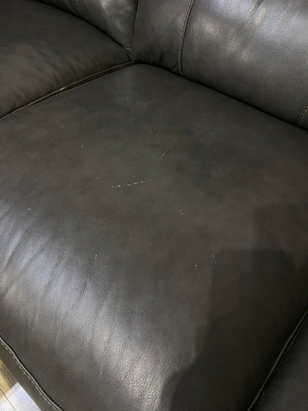 Gray Leather Sectional Couch