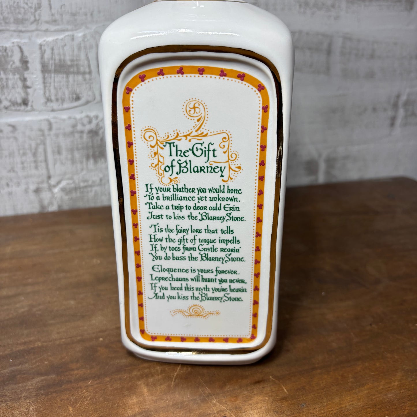 Vintage 1970 Old Fitzgerald Blarney Irish Decanter Bottle