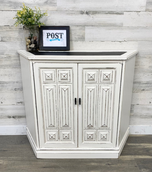 Entryway White Cabinet W/ Slate Top