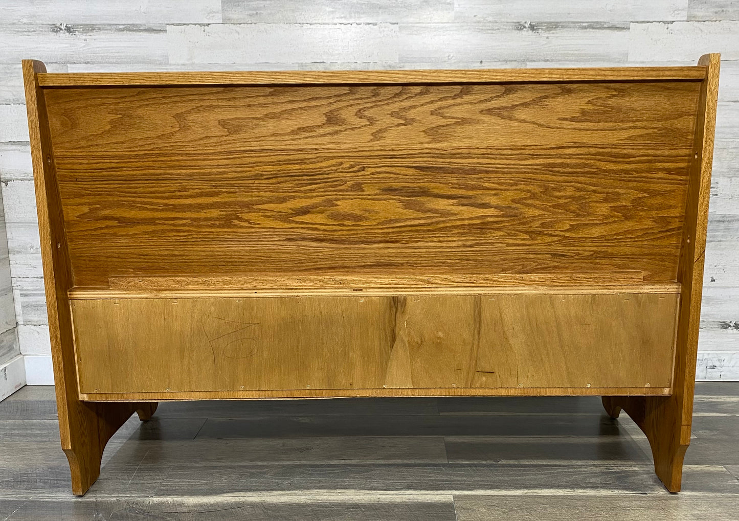 Oak Church Pew Storage Bench