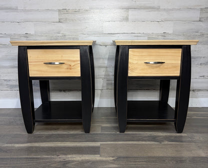 Set Of 2 Black End Tables / Nightstands