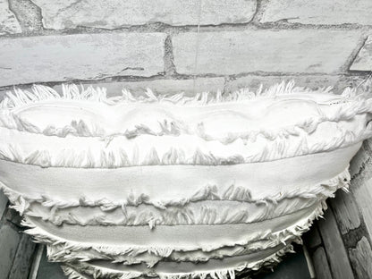 White Fringed Pillow