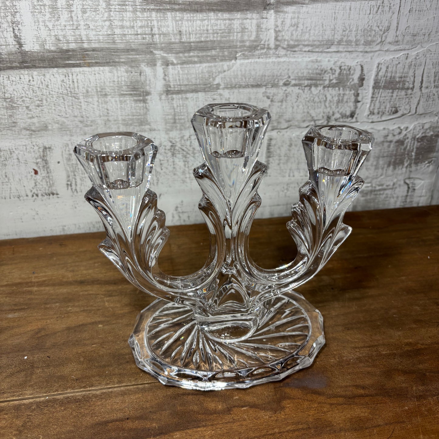 Crystal Glass Candle Stick Holder