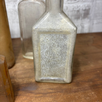 Antique Glass Bottles Set of 5 #1 Vintage Advertisement