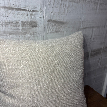 Off White Textured Throw Pillow