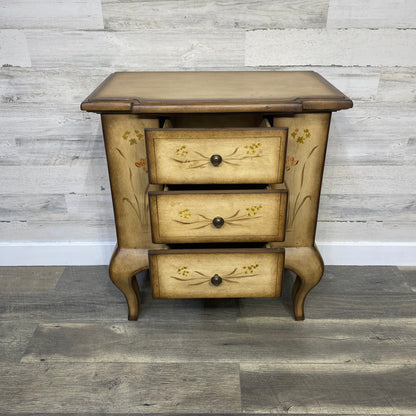 Floral Painted End Table Cabinet
