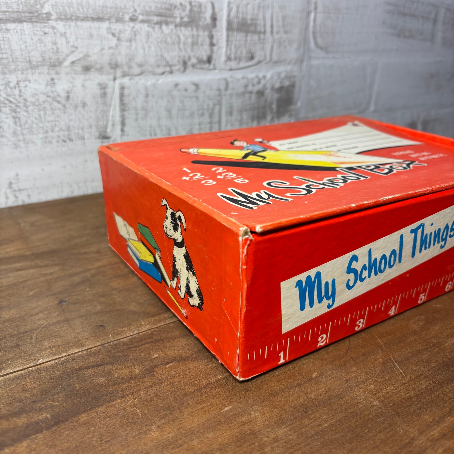 Vintage "My School Box" Orange Pencil Box Collectible