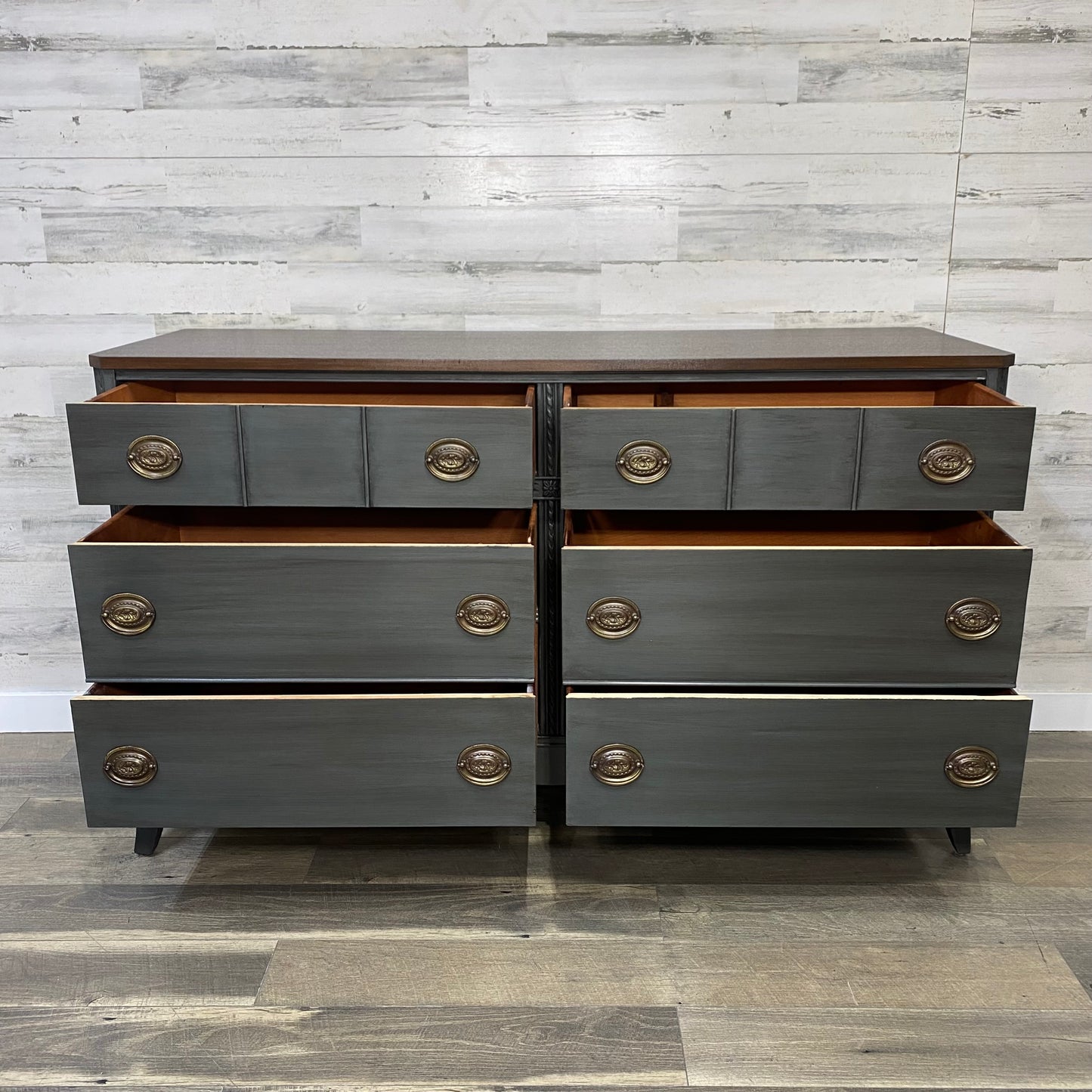Refinished Buffet Dresser Gray