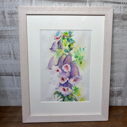 Original Foxglove Water Color Framed Painting