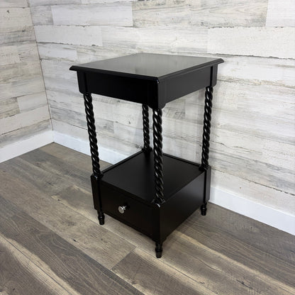 Black Spiral End Table/ Nightstand