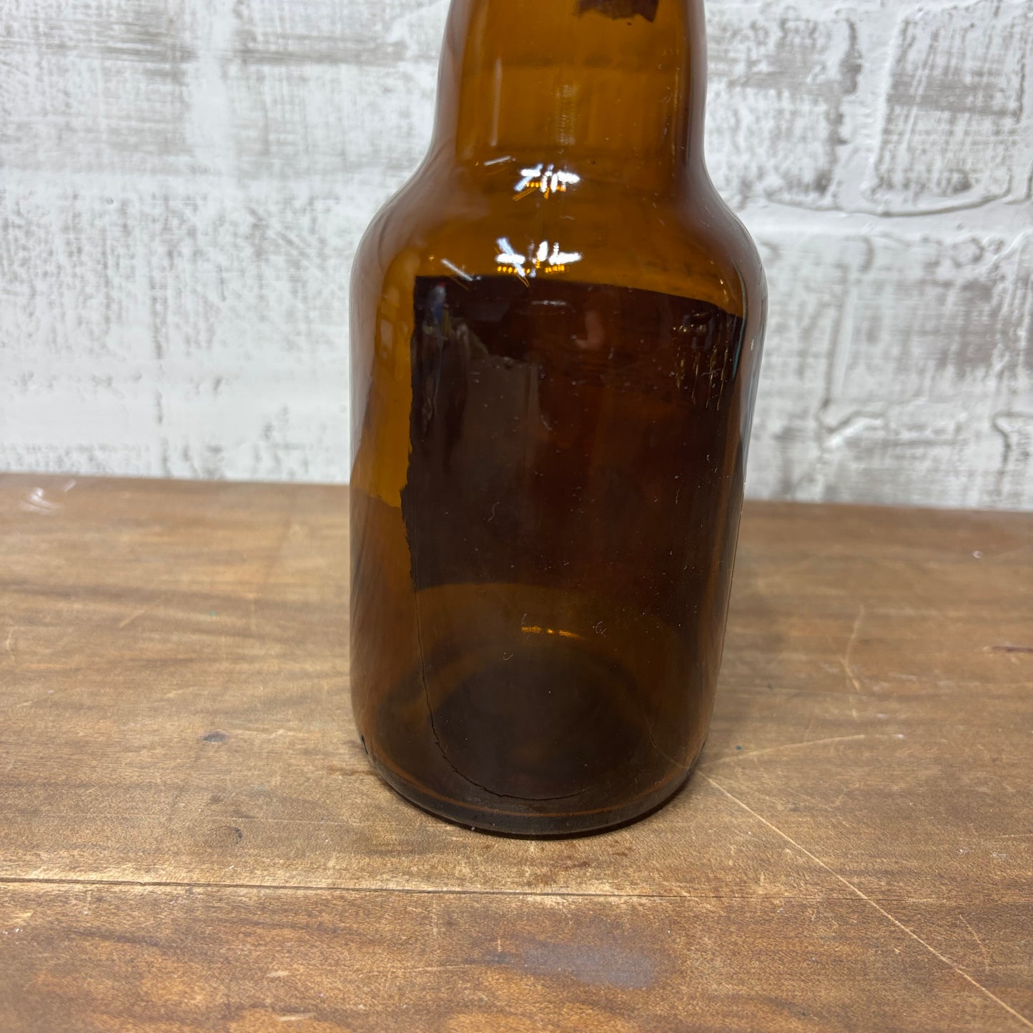 Vintage Kulmbacher Schweizerhof-Brau Amber Glass Bottle