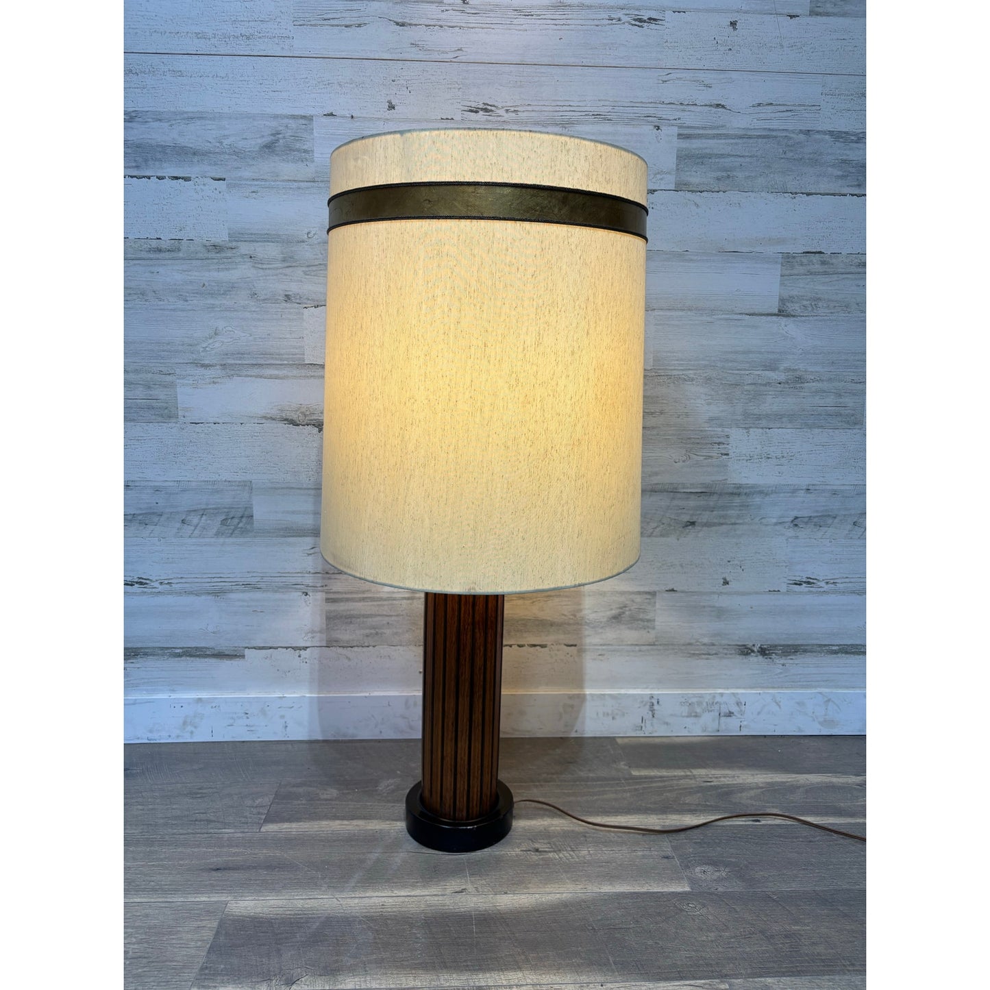 Mid Century Teak Panel Table Lamp