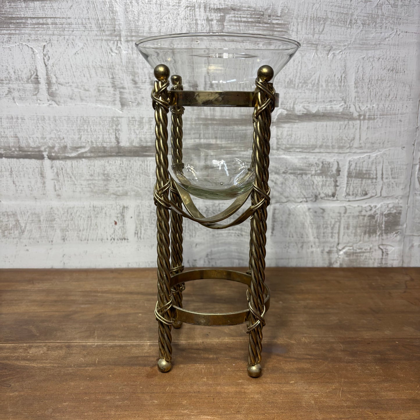 Vintage Pillar Glass Candle Holder