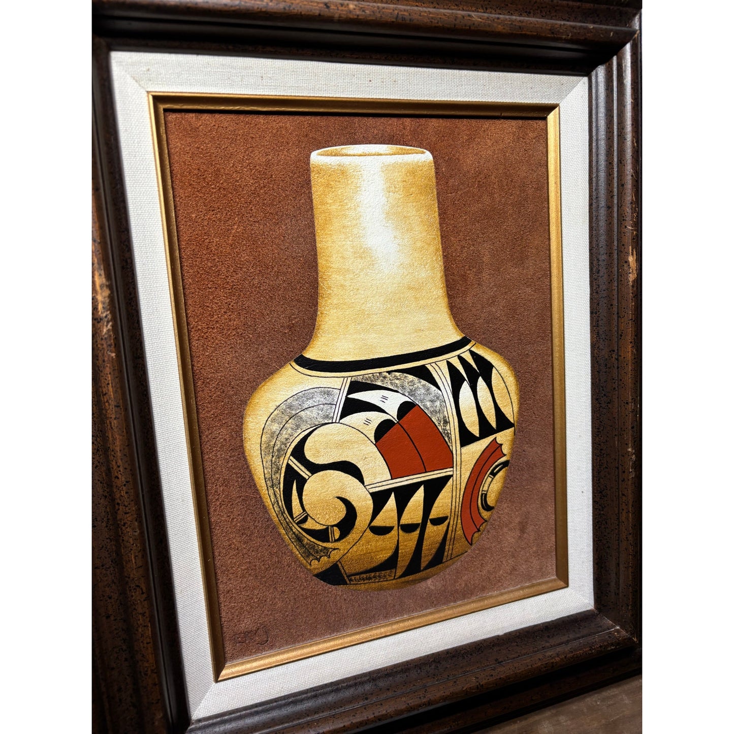 Erv Johnson Hopi Acoma Pottery Acrylic Painting Set Aztec Tribal