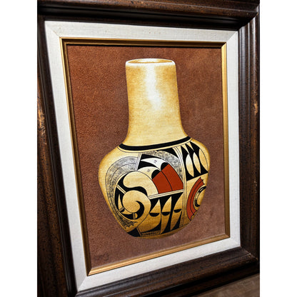 Erv Johnson Hopi Acoma Pottery Acrylic Painting Set Aztec Tribal