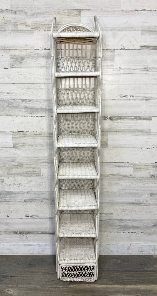 Vintage Wicker White Shelf