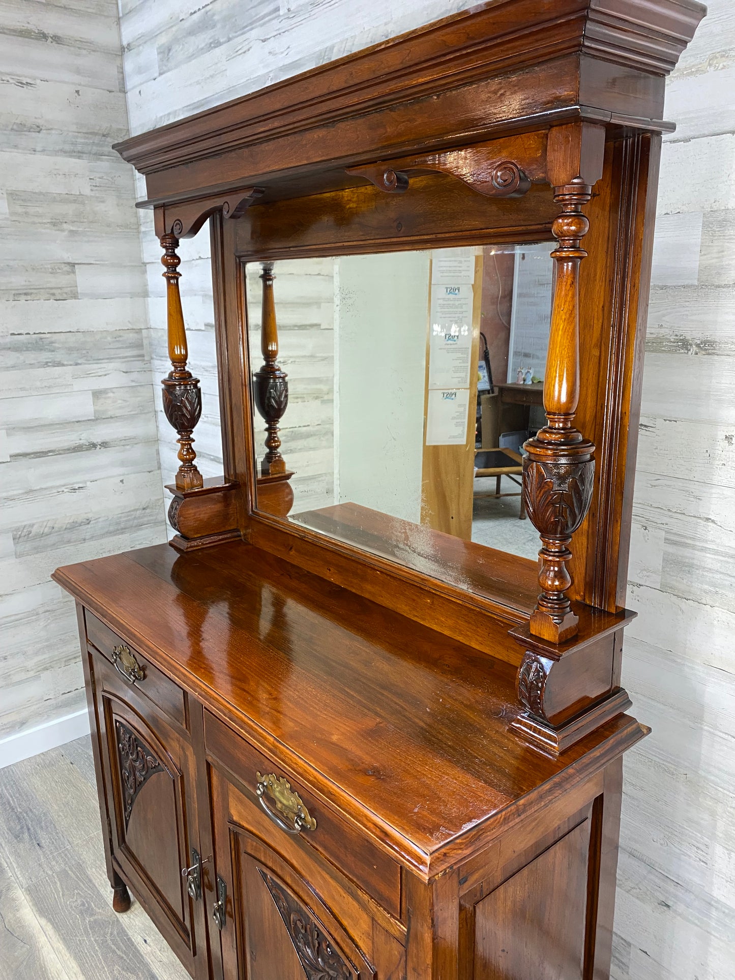 Late Victorian Antique Hutch Buffet