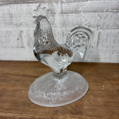 Vintage Cristal D'Arques Rooster Crystal Glass Figurine