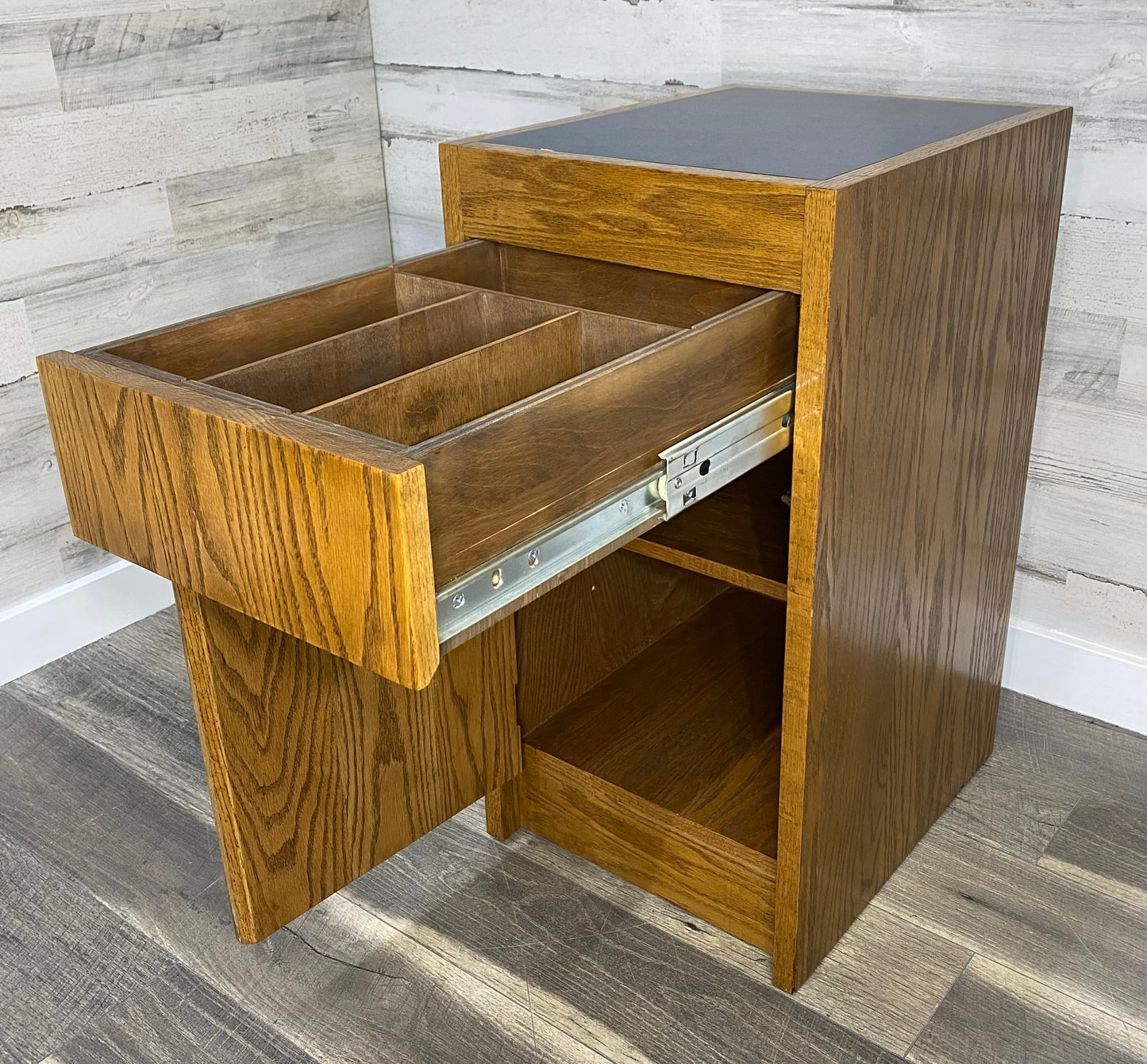 Small Oak Office End Table Cabinet