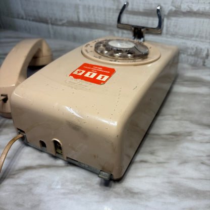 Vintage Beige Western Electric Model Rotary Wall-Mount Telephone