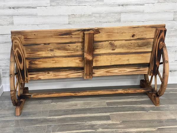 Rustic Wagon Wheel Bench - Custom Made