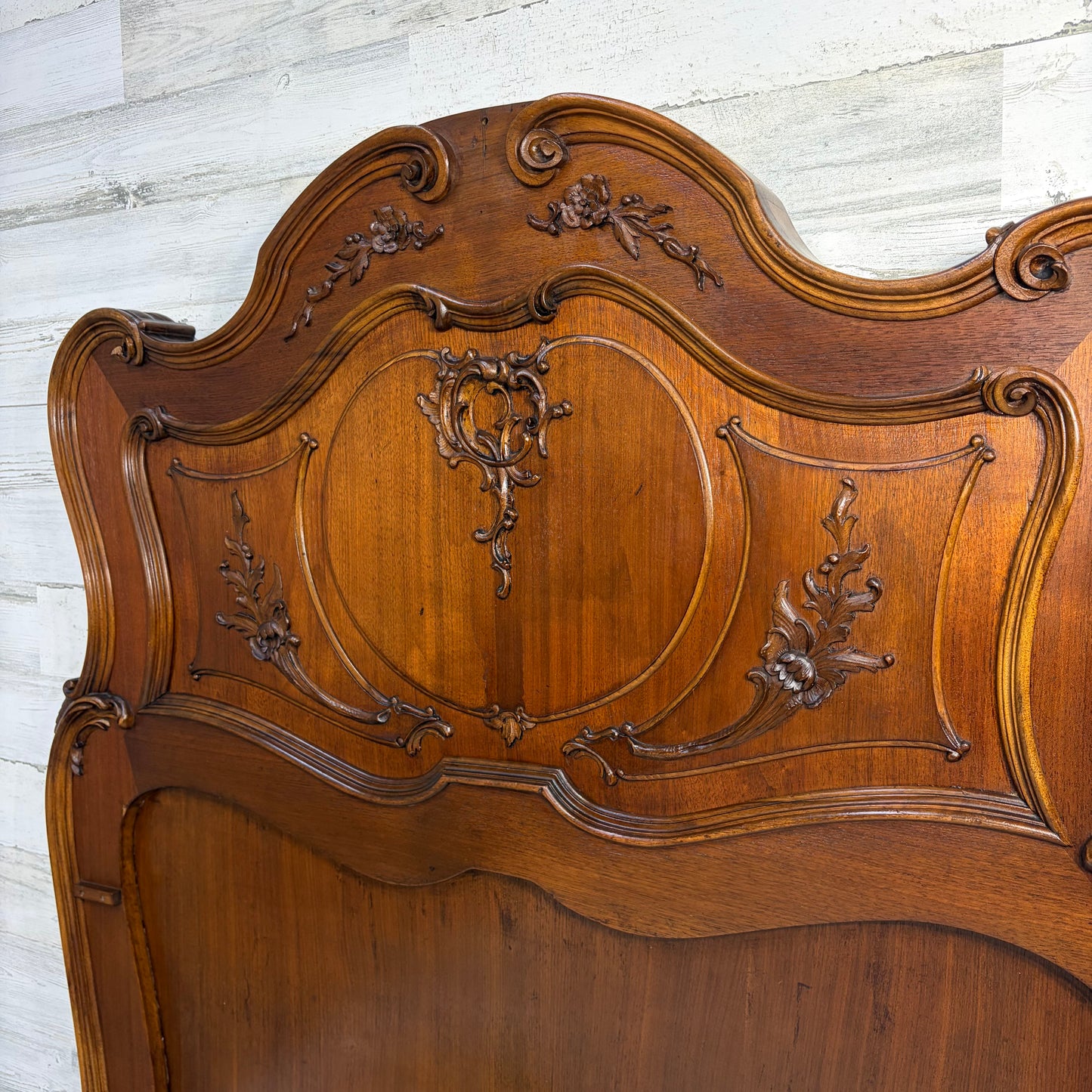 Antique French Carved Twin Bed Frame