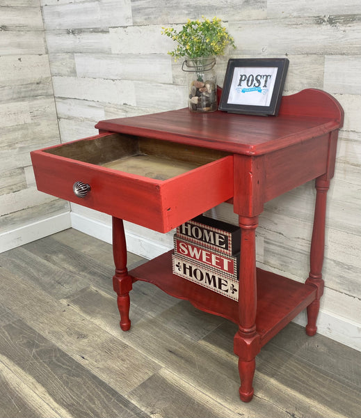 Rustic Red Side Table