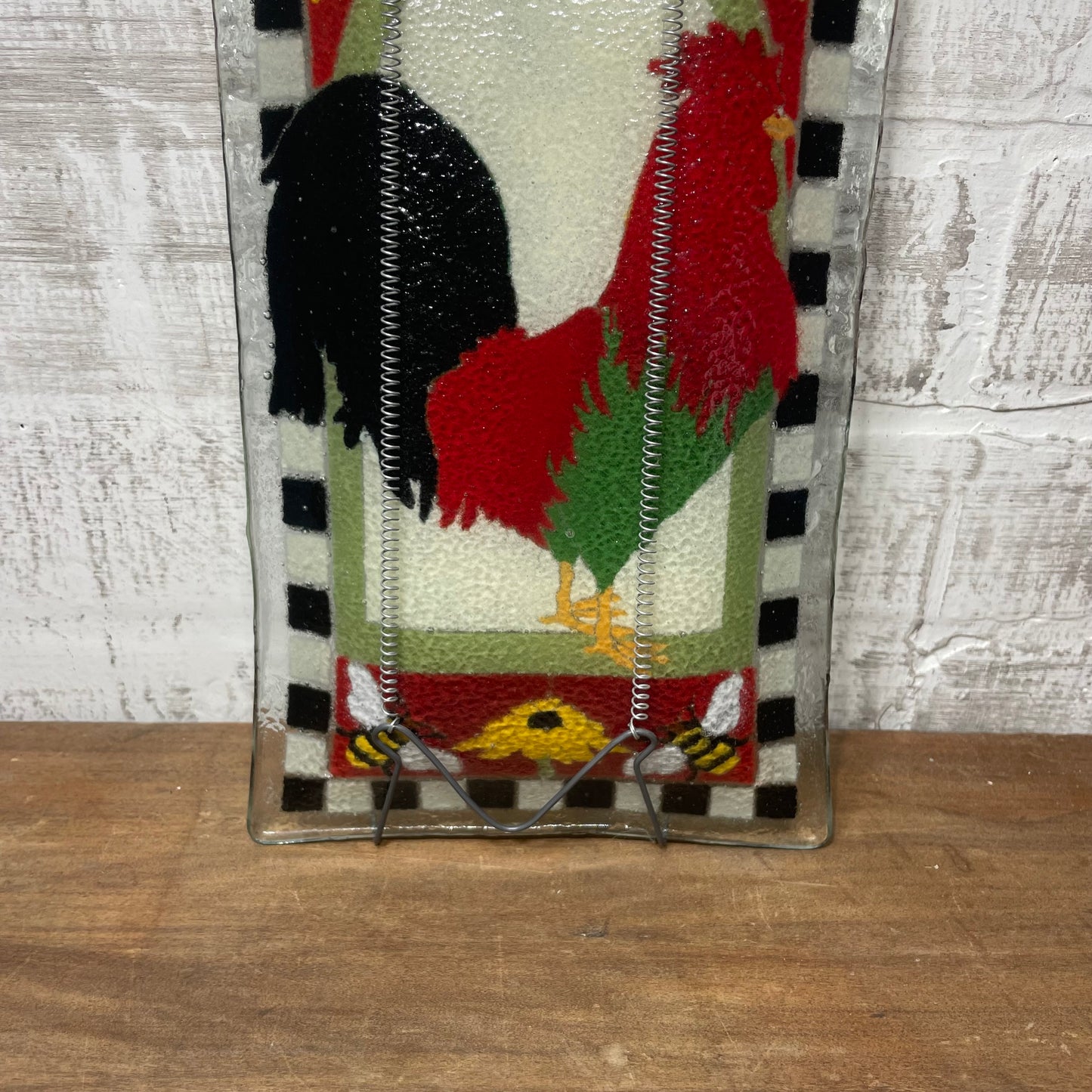 Peggy Karr Checkerboard Fused Glass Plate