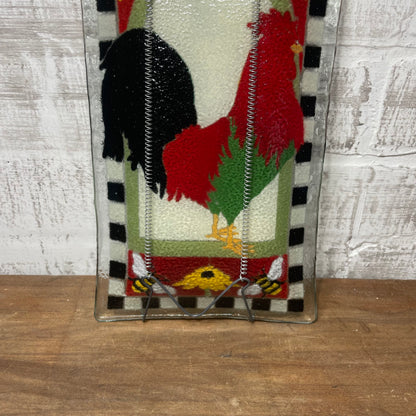 Peggy Karr Checkerboard Fused Glass Plate