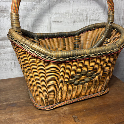 Vintage Wicker Magazine Rack W/ Handles