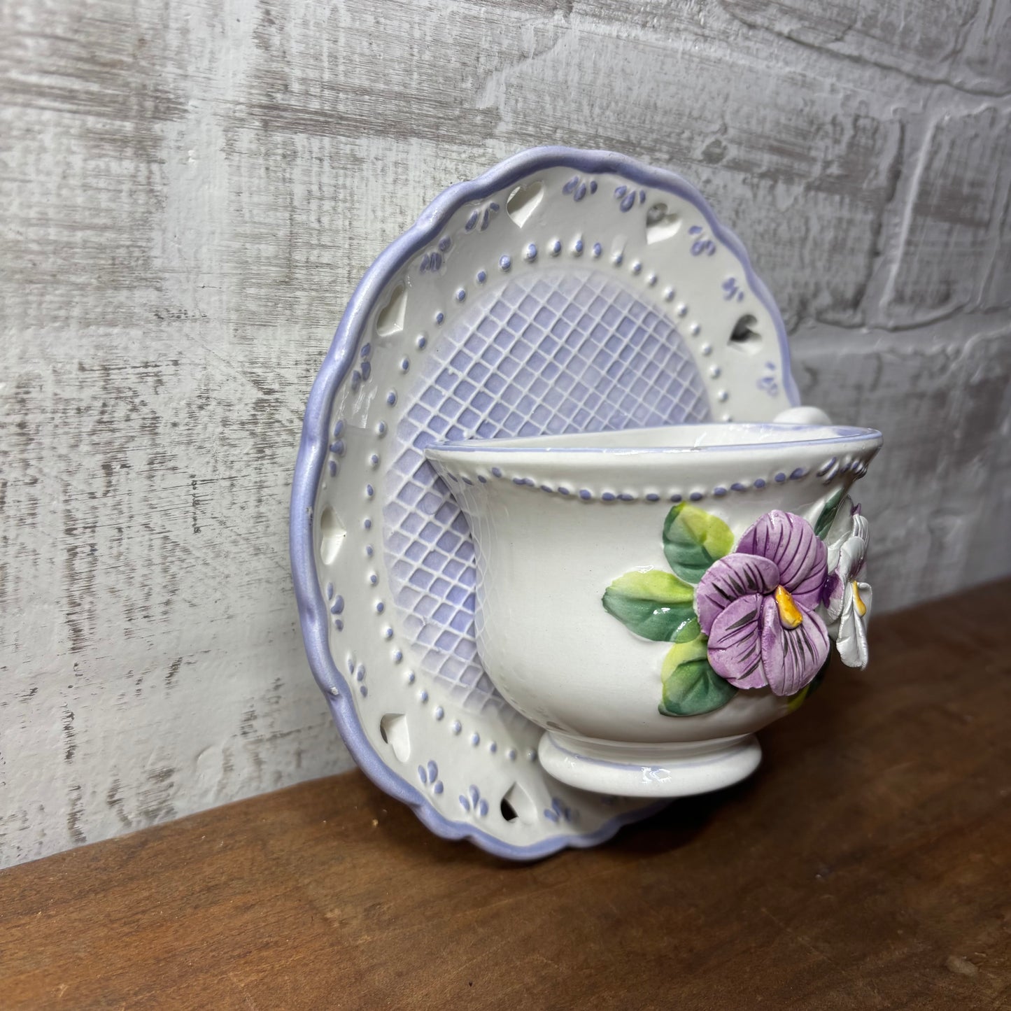 Lavender Lace Teacup & Saucer Wall Decor