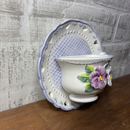 Lavender Lace Teacup & Saucer Wall Decor