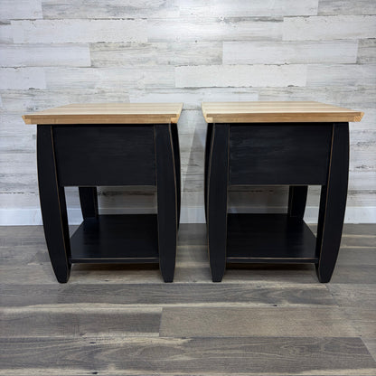 Set Of 2 Black End Tables / Nightstands