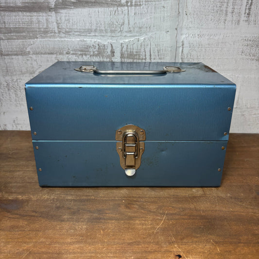 Vintage Blue Metal Film Reel Storage Case